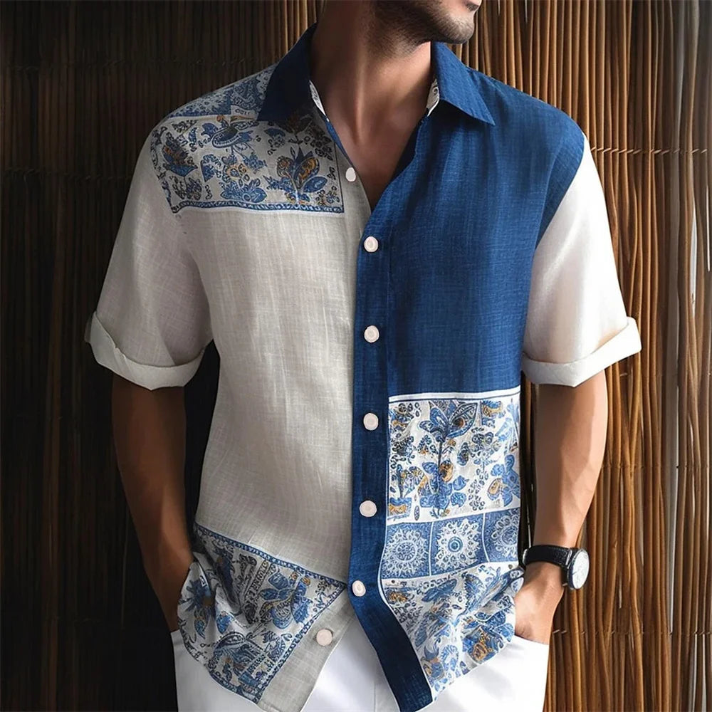 2024 Summer Hawaiian Men's Casual Printed Shirts Street Fashion Short Sleeves Flip Collar Button Comfortable Fabric Clothing