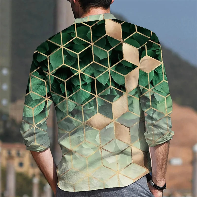 Fashion Leopard Men's Shirt Tops Sapphire Purple Gray Casual Outdoor Spring Summer High Quality Material Plus Size