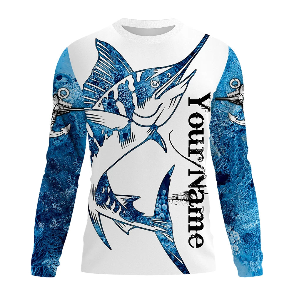 Fishing Shirts Men's T-Shirts Long Sleeve Mens Clothes Autumn Streetwear Crew Neck Pullovers Mens T Shirt Casual Men Clothing