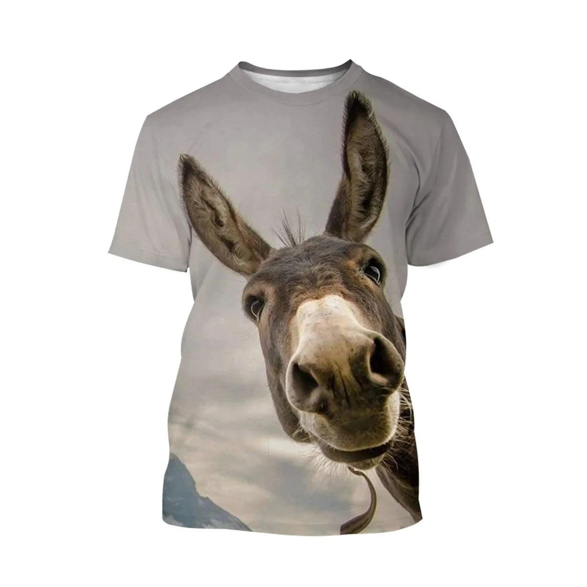 Funny Donkey T-Shirts Animal 3D Print Men Streetwear Casual Short Sleeve T Shirts Oversized Harajuku Kid Top Tees Clothing
