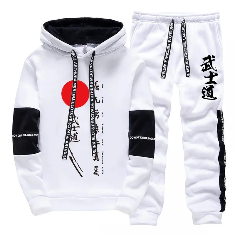 Mens Tracksuit Printing Casual Single Piece Sweatshirts Sweatpants Black White Home Hoodie Pants Sports Jogging Mens Clothing