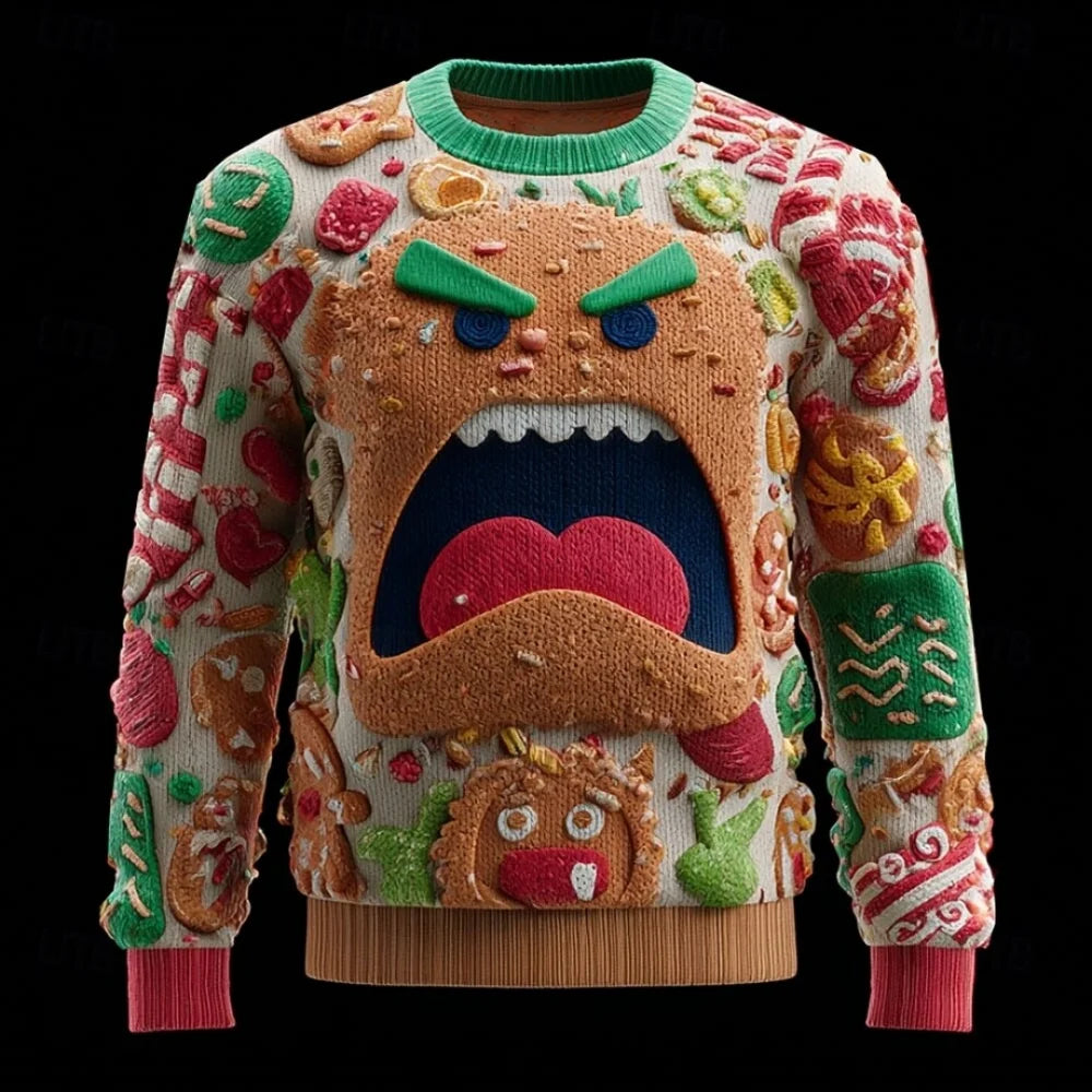 Knit Christmas Sweater Ugly Christmas Sweater Warm Sweater for Man Sweater Fashion Crew Neck Knitted Long Sleeve Clothing Tops