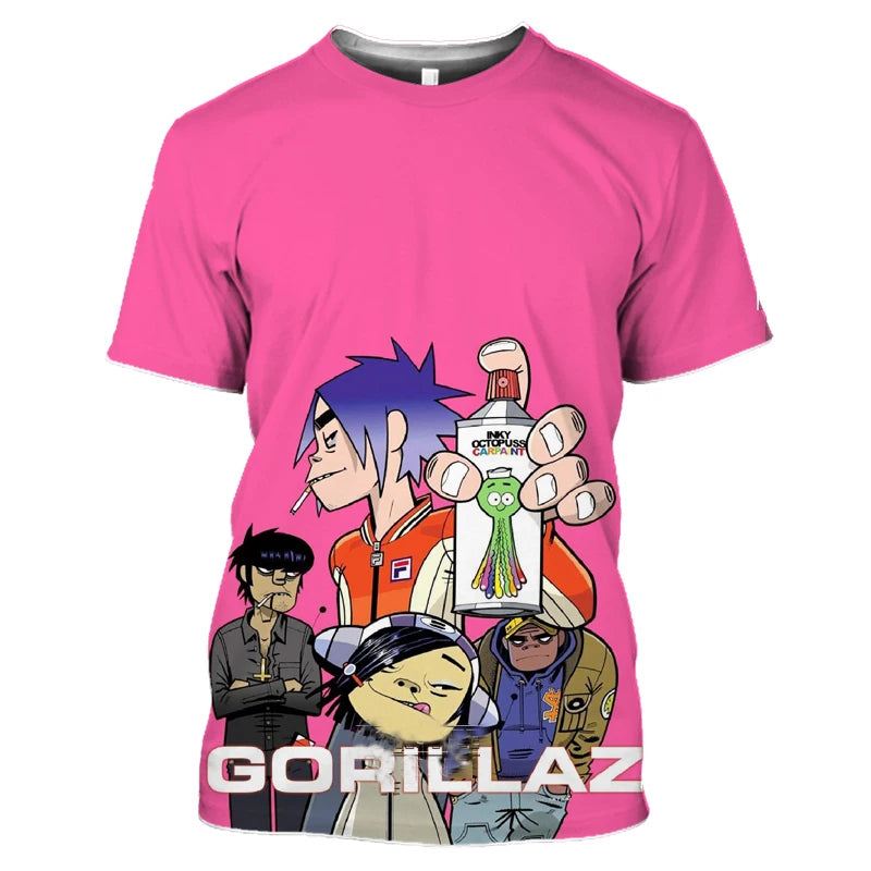 Hip Hop Rock Band Men's T Shirt Funny 3D Print Tees Summer Casual O-neck Short Sleeve Tops Fashion Trend Men Clothing Streetwear