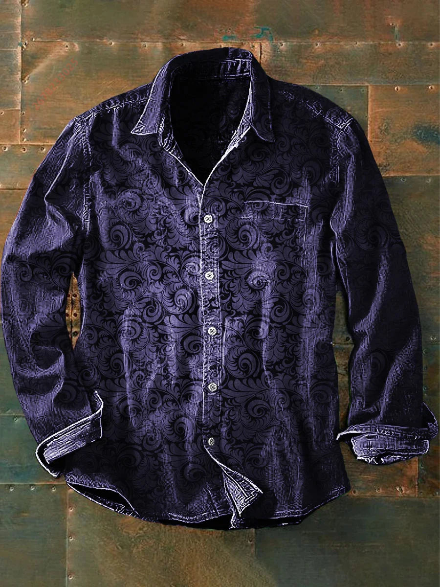 2026 New Retro Graffiti Sunflower Print Long-Sleeve Shirt, European and American Style Casual Fashion Top, Sizes XS-6XL