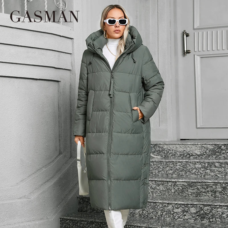 GASMAN 2024 Women's winter jacket Plus size L-6XL Women coat Brand Fashion Thick cotton Windproof Hooded parkas  84552