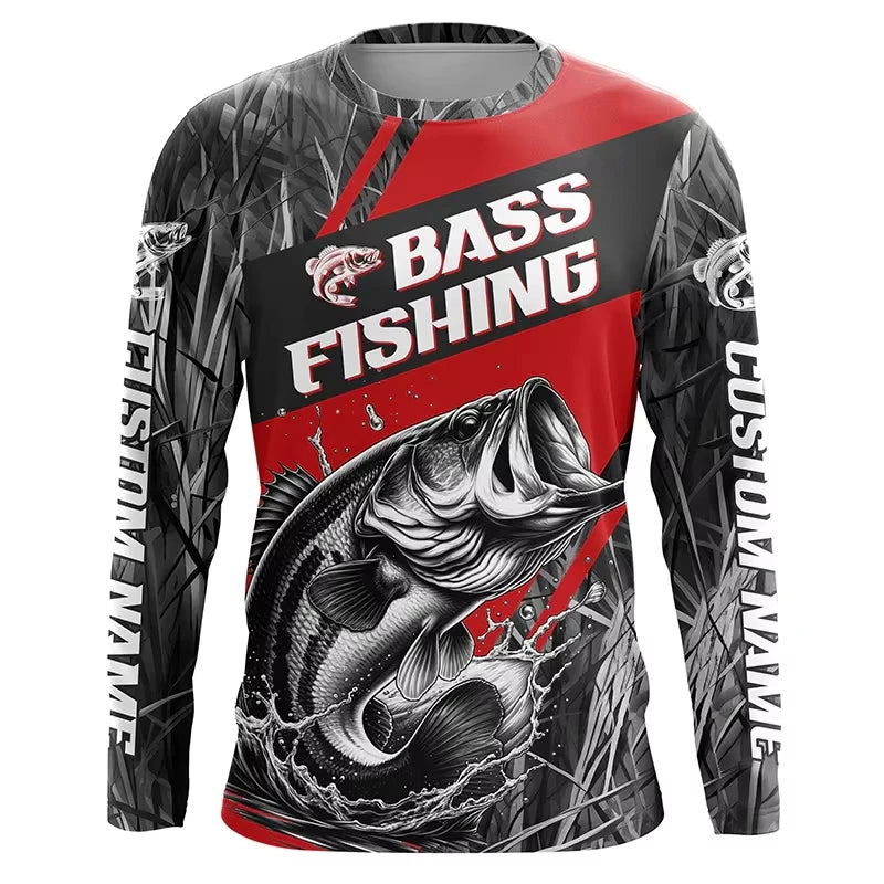 Fishing Shirts Men's T-Shirts Long Sleeve Mens Clothes Autumn Streetwear Crew Neck Pullovers Mens T Shirt Casual Men Clothing