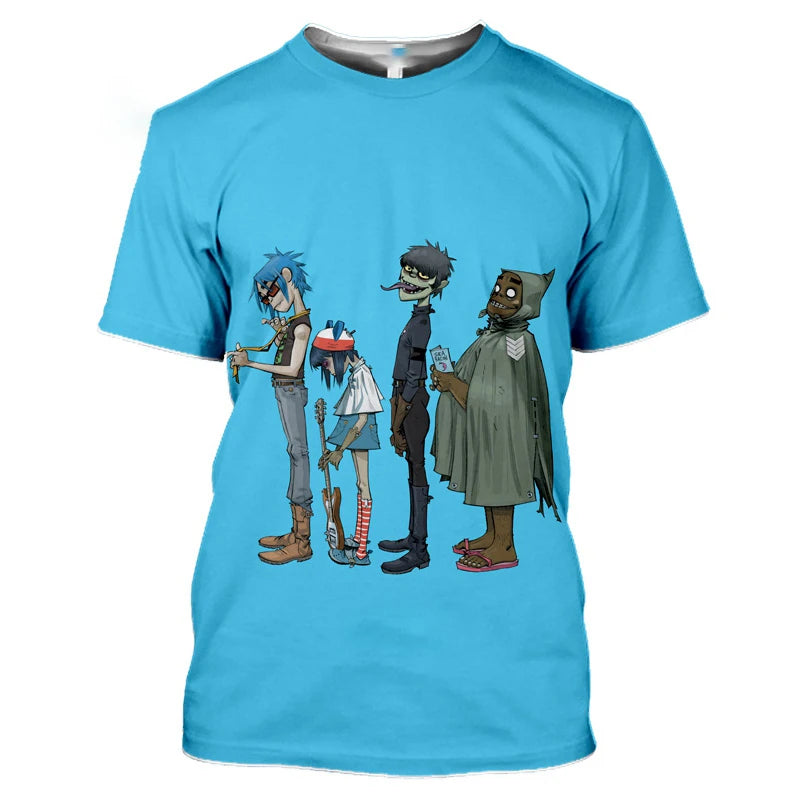 Hip Hop Rock Band Men's T Shirt Funny 3D Print Tees Summer Casual O-neck Short Sleeve Tops Fashion Trend Men Clothing Streetwear