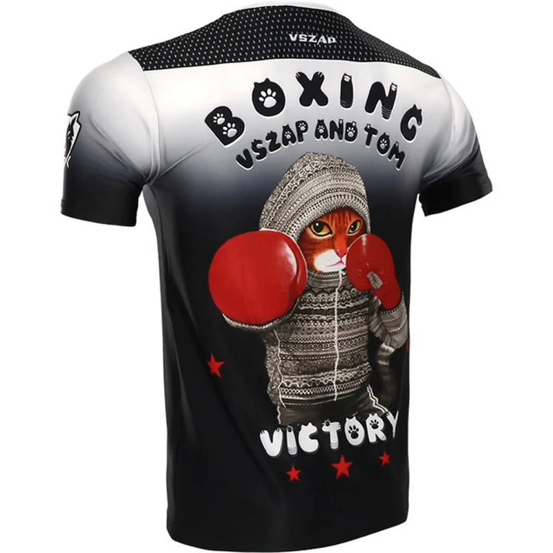 Muay Thai Sports Men's T-Shirt Funny 3D Print Short Sleeve Tee Summer Casual O-neck Loose Top Fashion Breathable Boxing Clothing