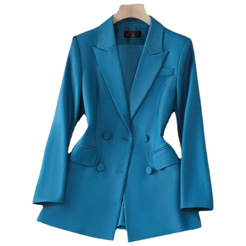 Double-Breasted Suit Jacket Women's Professional Set Autumn Winter British Style Fashionable Korean Version Formal Wear