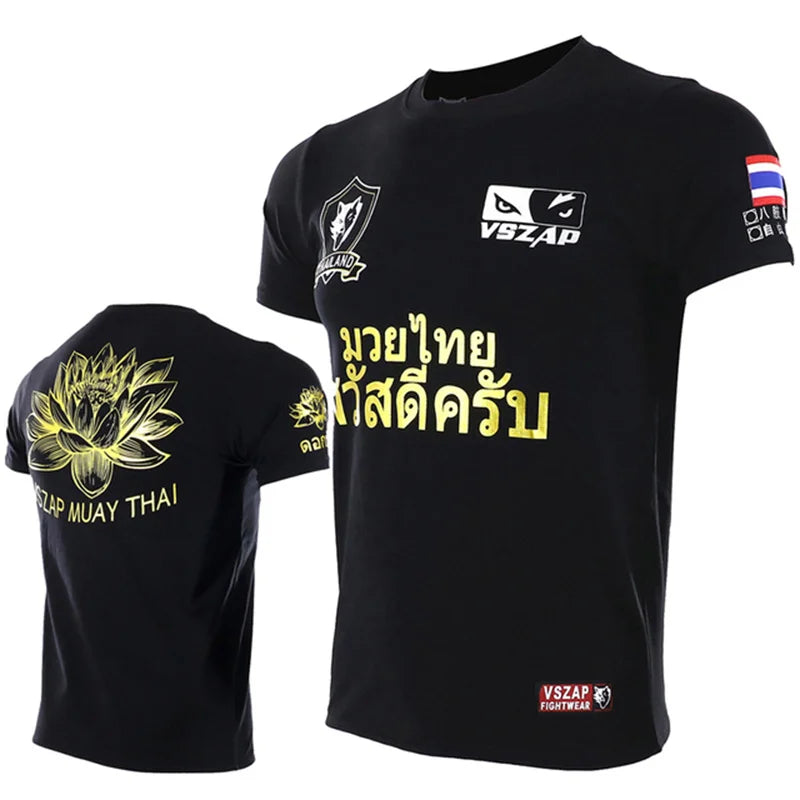 Muay Thai Sports Men's T-Shirt Funny 3D Print Short Sleeve Tee Summer Casual O-neck Loose Top Fashion Breathable Boxing Clothing