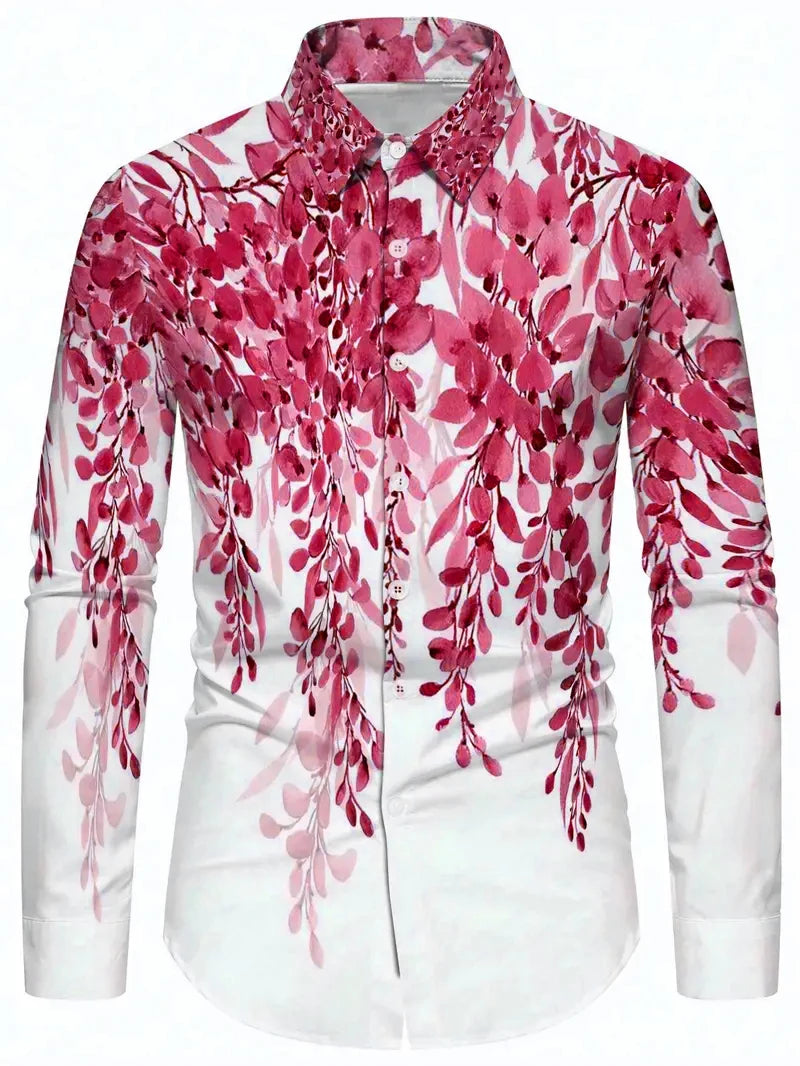 2025 Men's Long Sleeve Shirt Casual Lapel Summer 3D Printed Button Shirt New Style Men's Fashion Unisex Tops