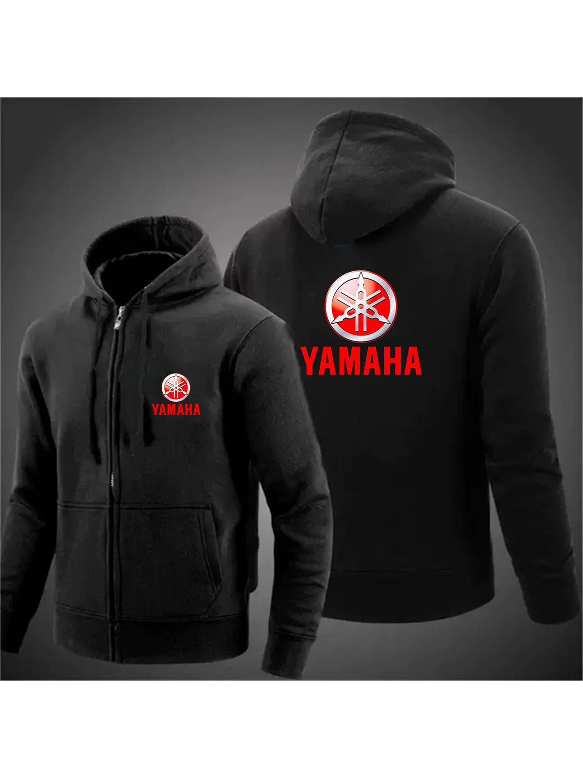 Men's Yamaha motorcycle zipper hoodie casual outdoor motorcycle jacket fleece autumn clothing