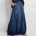 High-Waisted Long Dress Women's Autumn/Winter European And American Cross-Border Style Denima Material Simple Versatile Skirt
