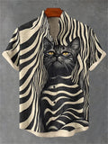 New Men's Linen 3D Fish Print Short Sleeved Shirt Popular Retro Casual Short Sleeved Shirt Clothing Top Shirt
