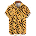 Fashion Leopard Men's Short Sleeve Shirt Oversize Loose Fit Stylish Shirt for Men Lapel Trend Casual Button Up Men's Clothing