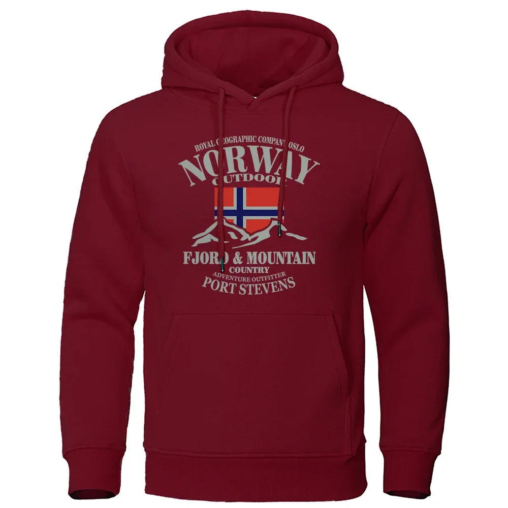 Norway FjordFashion High Quality Hoody Oversize Casual Mountain Hoodies For Men Autumn Street Hoodie Loose  Clothing Women