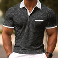 Men's Splice Shirt Short Sleeve Polo Shirt Print New Summer Street Clothing Casual Fashion Men's Top