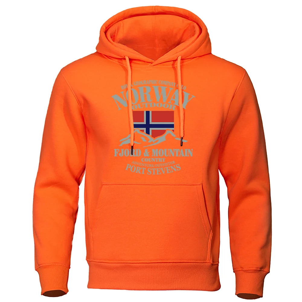 Norway FjordFashion High Quality Hoody Oversize Casual Mountain Hoodies For Men Autumn Street Hoodie Loose  Clothing Women