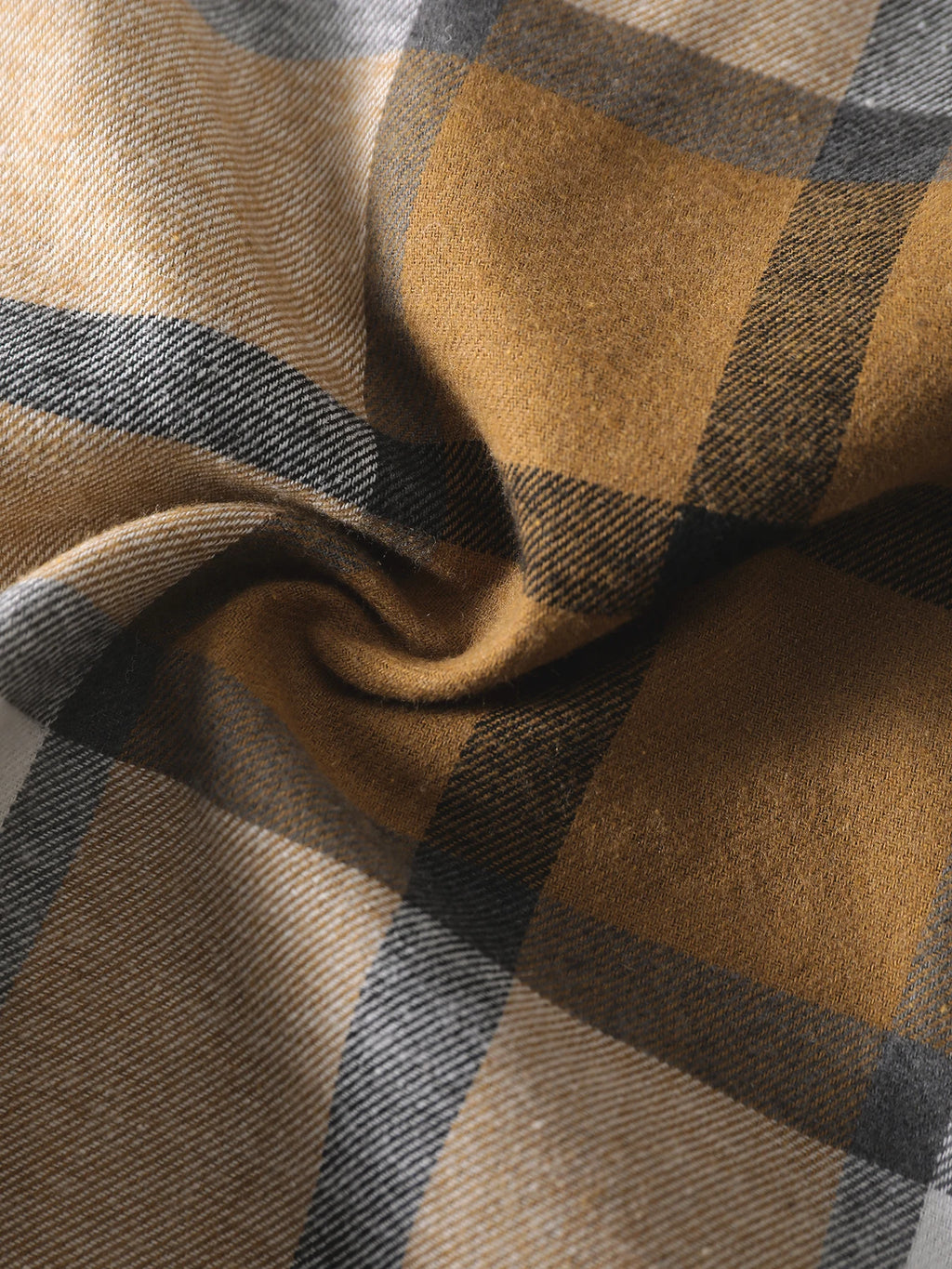 Vintage Caramel Plaid Flannel Shirt, Perfect for Autumn Aesthetic Outfits