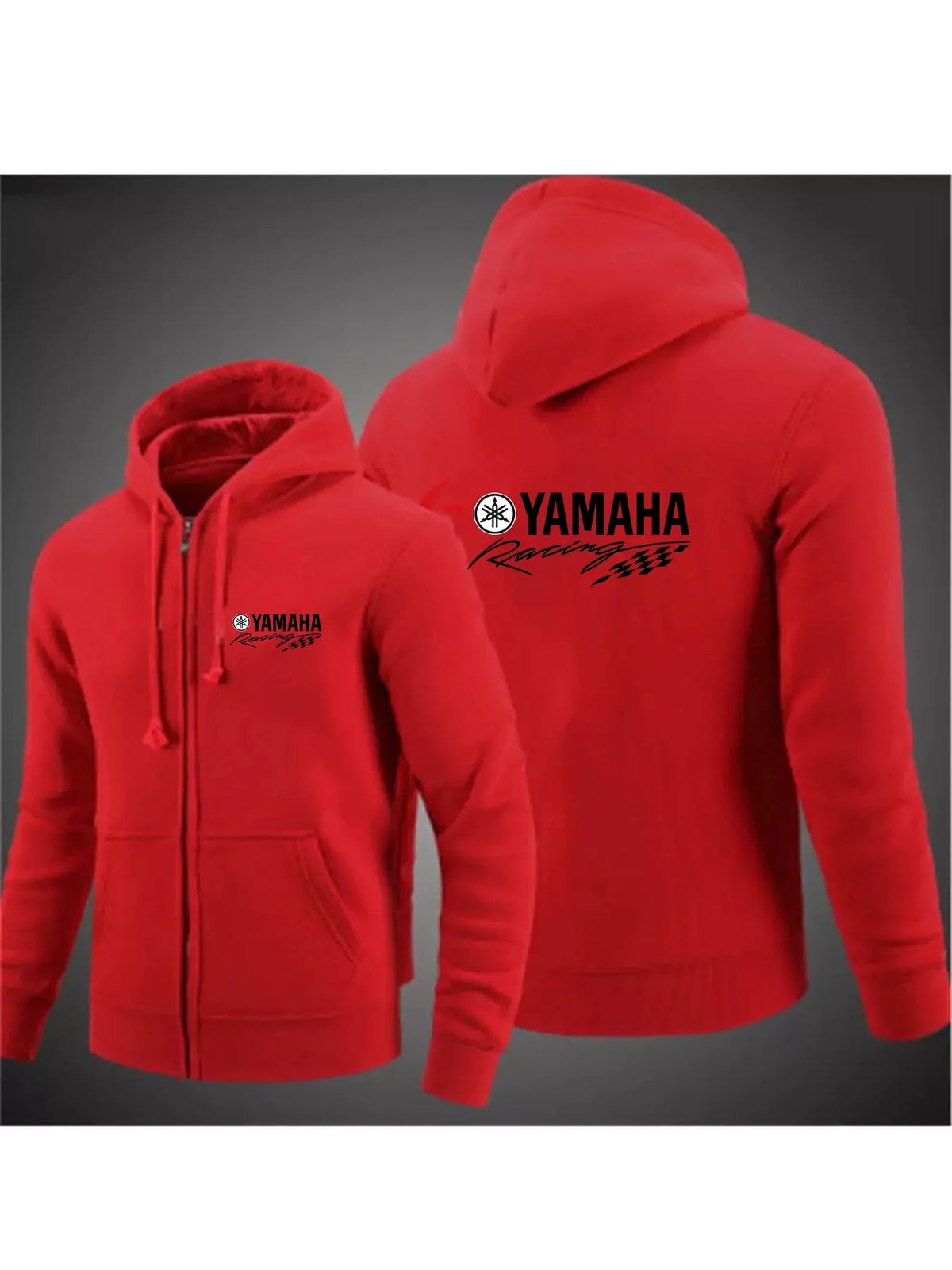 Men's Yamaha motorcycle zipper hoodie casual outdoor motorcycle jacket fleece autumn clothing