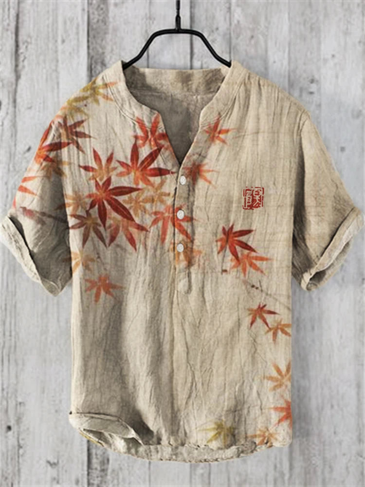 Men's Casual Short-Sleeved Printed Vacation Clothing Plus Size Men's 2026 Summer New Top Short-Sleeved Shirt