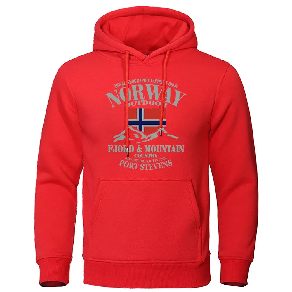 Norway FjordFashion High Quality Hoody Oversize Casual Mountain Hoodies For Men Autumn Street Hoodie Loose  Clothing Women
