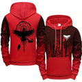 Autumn Winter Men Hoodie Viking Raven Print Sweatshirt Warm Comfortable Outdoor Fashion Top Quality Casual Outwear Male Clothing