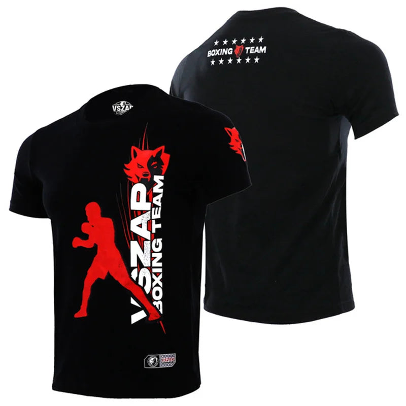 Men's T Shirts Outdoor Muay Thai Workout Clothing Fashion Quick Dry Breathable Gym T-shirt Man Casual O-neck Short Sleeve Tops