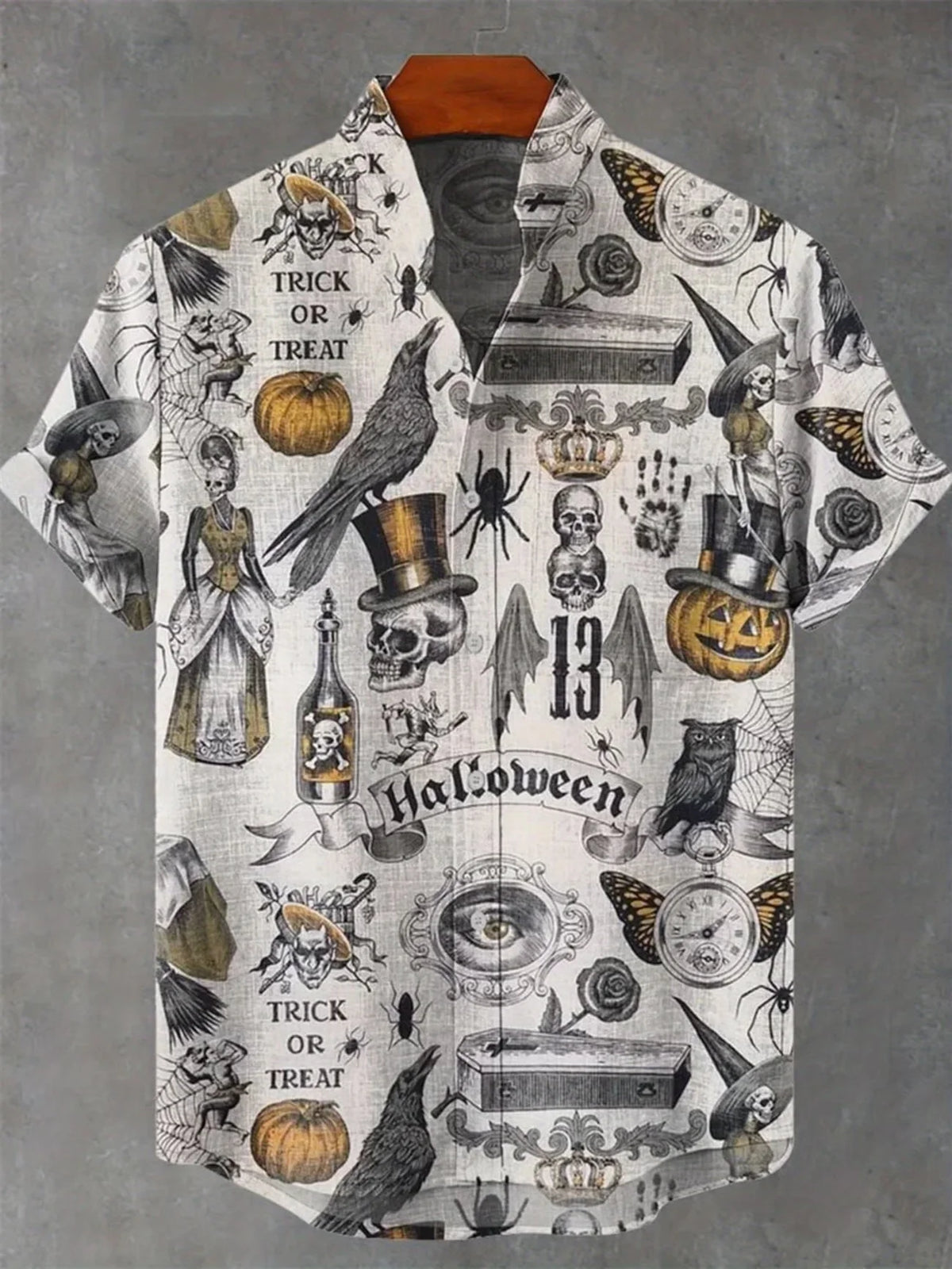 New Men's Casual Short-Sleeved Lapel Shirt with 3D Sunset Print Fashionable Pattern Comfortable Shirt Top