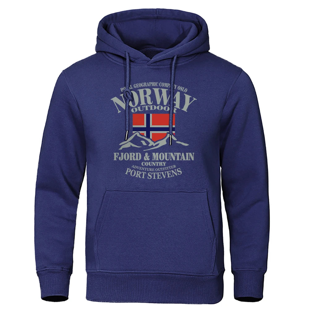 Norway FjordFashion High Quality Hoody Oversize Casual Mountain Hoodies For Men Autumn Street Hoodie Loose  Clothing Women