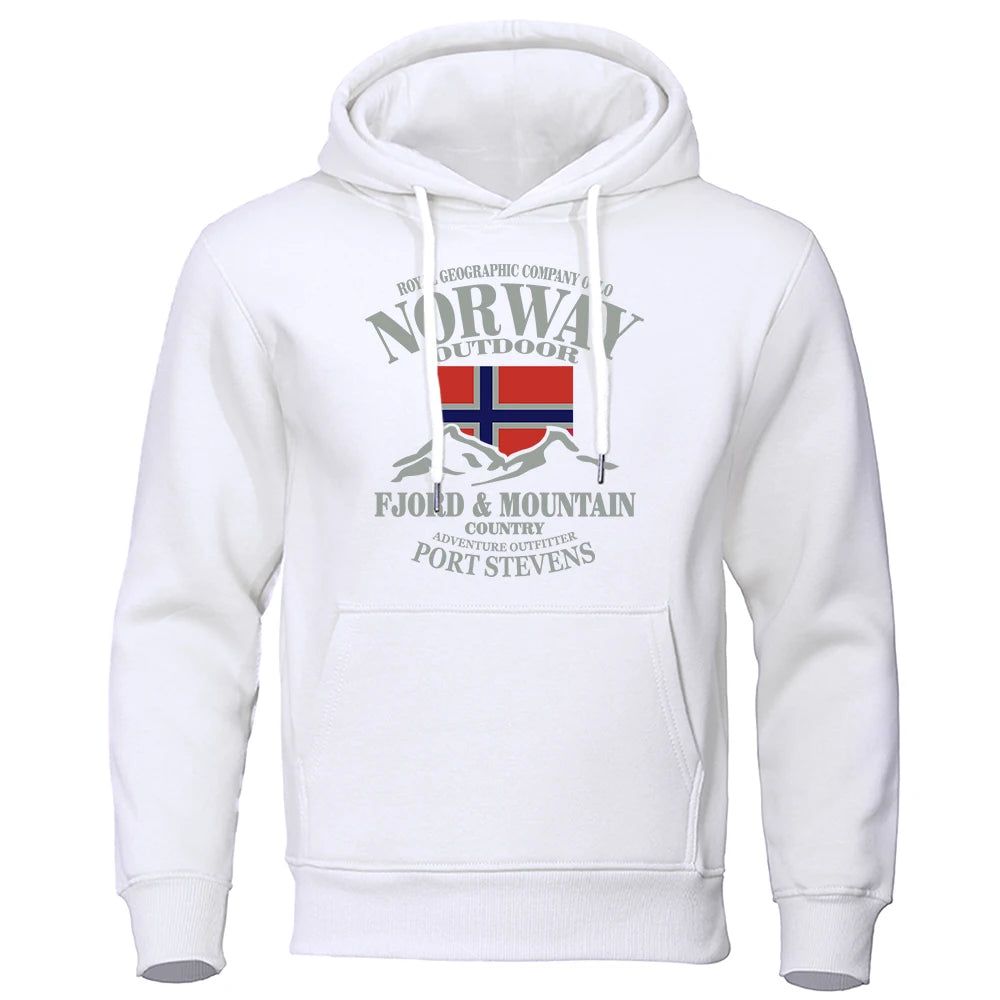 Norway FjordFashion High Quality Hoody Oversize Casual Mountain Hoodies For Men Autumn Street Hoodie Loose  Clothing Women