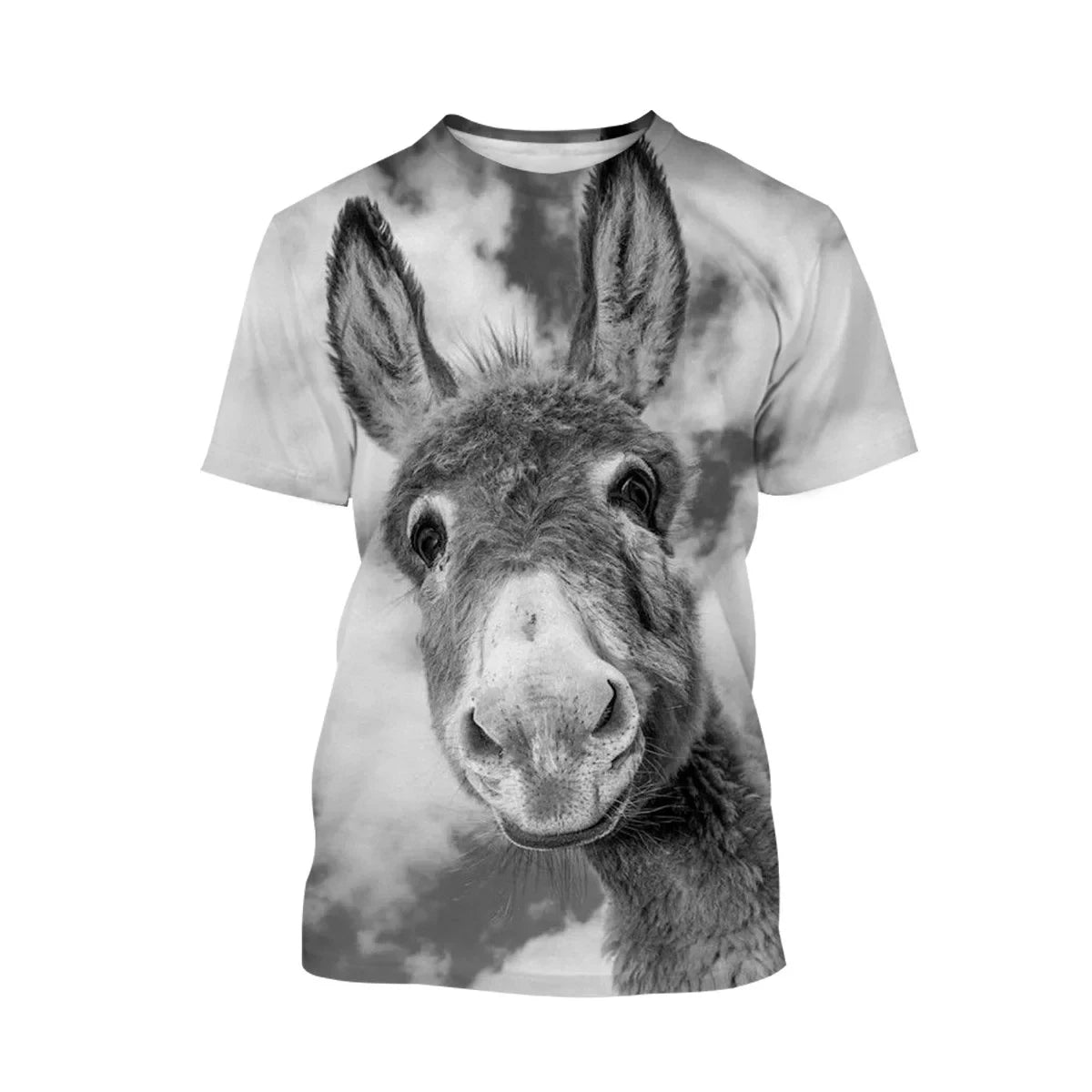 Funny Donkey T-Shirts Animal 3D Print Men Streetwear Casual Short Sleeve T Shirts Oversized Harajuku Kid Top Tees Clothing