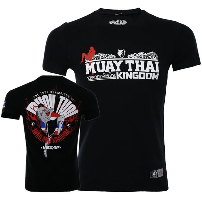 Men's T Shirts Outdoor Muay Thai Workout Clothing Fashion Quick Dry Breathable Gym T-shirt Man Casual O-neck Short Sleeve Tops
