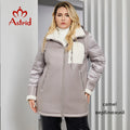 Astrid Women's Winter Jacket 2023 Plus Size Long Bio Down Jackets Stitching Design Thick Fleece Hooded Quilted Coat Women Parka