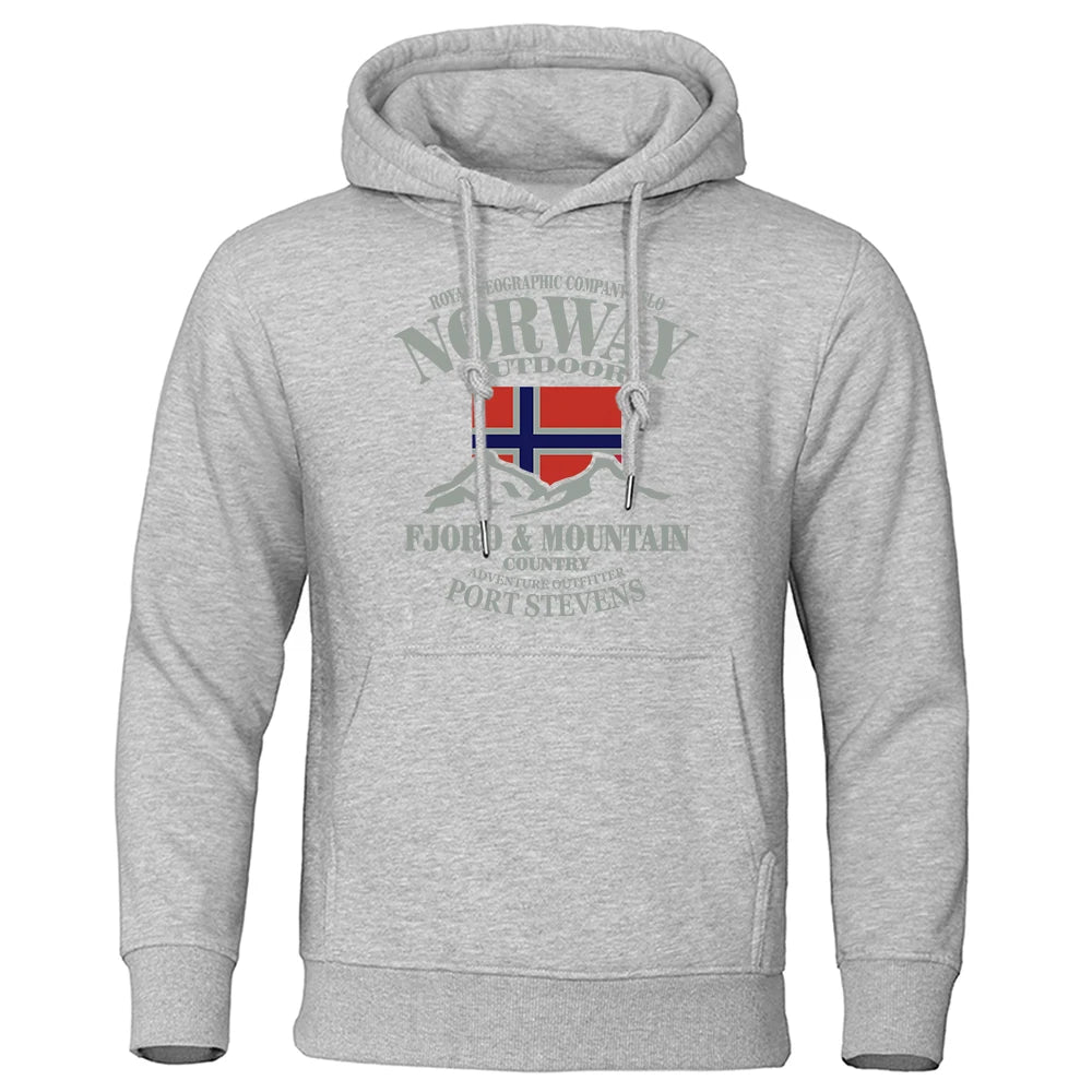 Norway FjordFashion High Quality Hoody Oversize Casual Mountain Hoodies For Men Autumn Street Hoodie Loose  Clothing Women