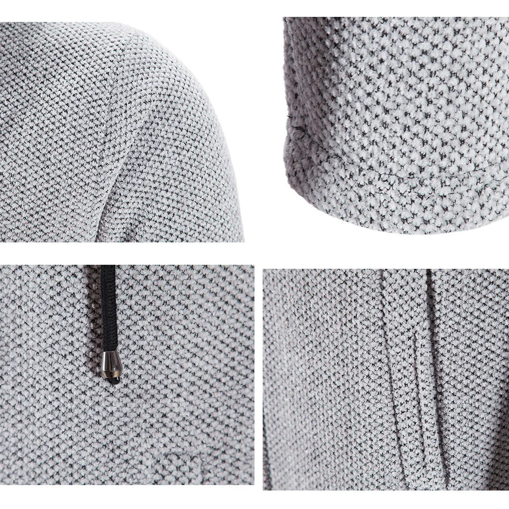 Autumn And Winter Cashmere Men's Cardigan Chenille Outer Sweater Coat Windbreaker Solid Color Fashion Clothing