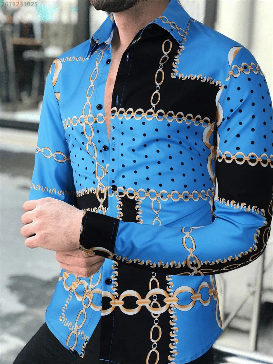 2025 new men's classic long-sleeved casual shirt fashionable daily wear comfortable breathable versatile spring and autumn