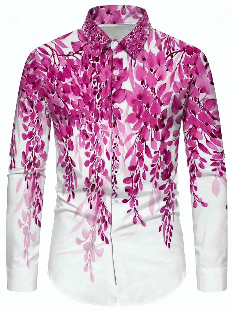 2025 Men's Long Sleeve Shirt Casual Lapel Summer 3D Printed Button Shirt New Style Men's Fashion Unisex Tops