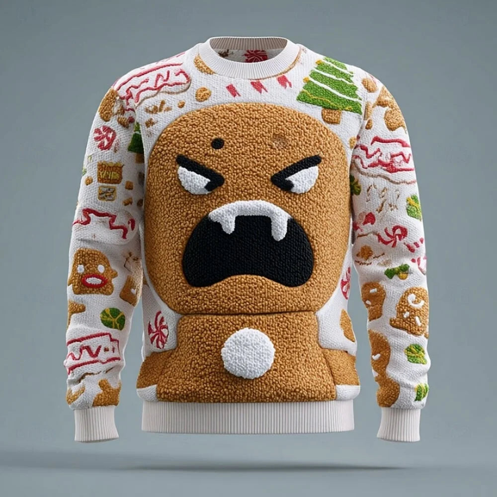 Knit Christmas Sweater Ugly Christmas Sweater Warm Sweater for Man Sweater Fashion Crew Neck Knitted Long Sleeve Clothing Tops