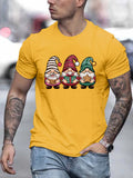 Christmas Festive Gnomes Graphic T Shirts Summer Kids Clothing Men's Shirts Crew Neck Short Sleeve T-Shirts Fashion Man Clothes