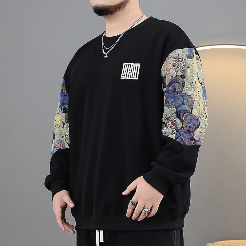 Men Sweatshirt Big Size Loose Sweater Hoodies Long Sleeve Sports Tshirt Autumn Winter Camiseta Oversize Hombre Men Clothing