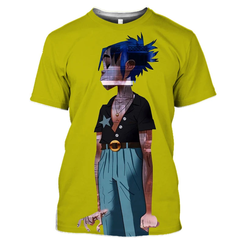 Hip Hop Rock Band Men's T Shirt Funny 3D Print Tees Summer Casual O-neck Short Sleeve Tops Fashion Trend Men Clothing Streetwear