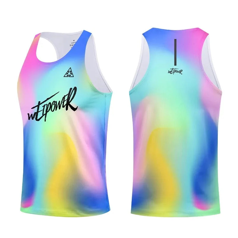 Summer Outdoor Running Sports Tank Tops Men's Women's Marathon Professional Quick Drying Sleeveless Vest Casual Loose O-neck Tee