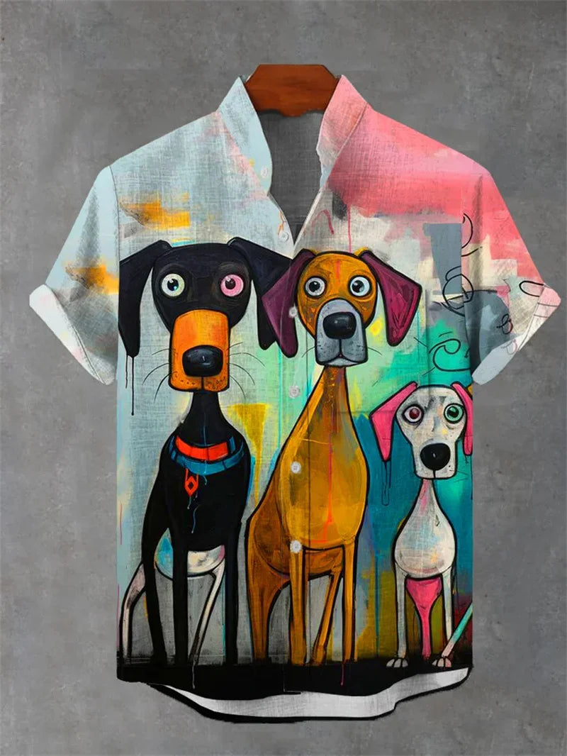 2025 Fashion Carnival 3D Printing Men's Shirt Men's Short Sleeve Shirt Casual Shirt Holiday Top