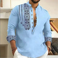 Men's Shirt 3D Floral Print Lapel Long Sleeve Men's Tops Vintage 2025 Street Trend Outdoor Fashion Dress Designer XS-6XL
