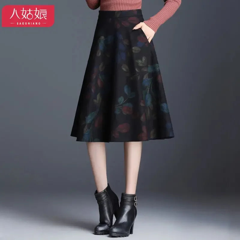 Autumn  Winter  Women's Clothes Autumn A- line Skirt Winter Skirt Skirt Women's Autumn Woman Skirts Faldas Jupe