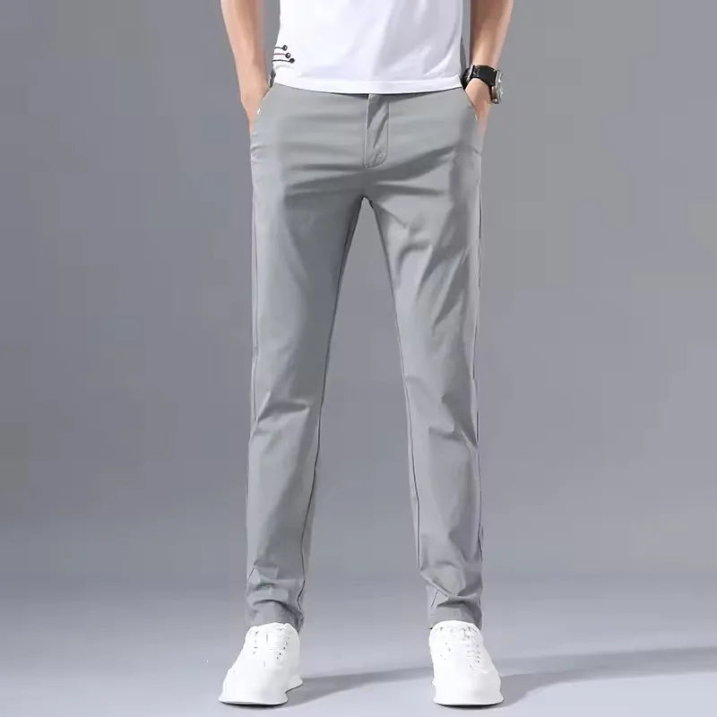 2025 Spring Autumn Thin Slim Men Casual Pants Classic Business Cotton Stretch Golf Trousers Korean Fashion Male Clothing Pants