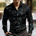 Men's Geometric Pattern Line Abstract Art Shirt Button Up Shirt Long Sleeve Fashion Casual Spring Fall 3D Print Collared Shirts