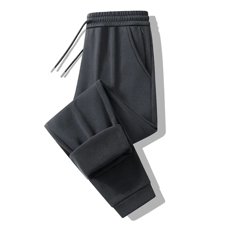 Men's Plus Size Pants Thickened Fleece Lined Thickened Autumn Winter Casual Trousers Loose Warm Outerwear Cold Proof Clothing