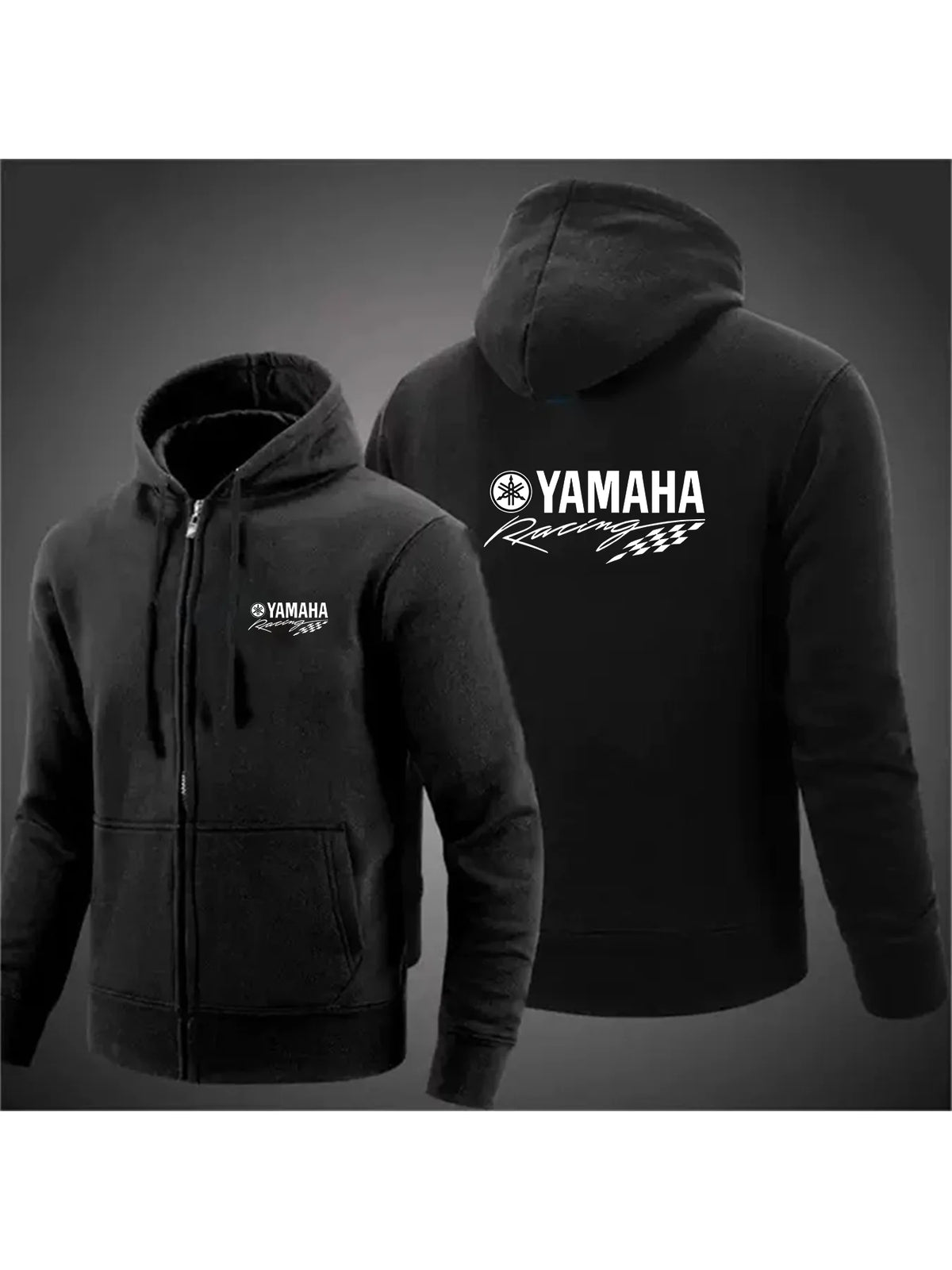 Men's Yamaha motorcycle zipper hoodie casual outdoor motorcycle jacket fleece autumn clothing